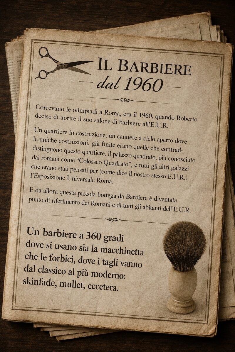 Articolo storico dedicato a Robert Barber Shop e alla sua attività dal 1960